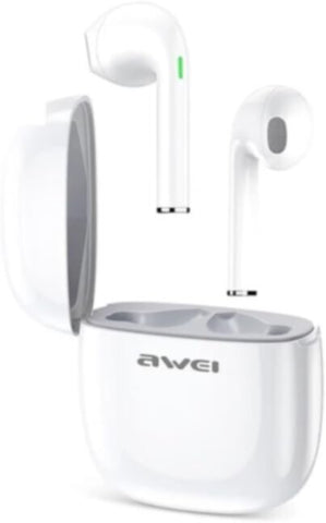 AWEI | Wireless Bluetooth Earphones With Charging Case White | T28