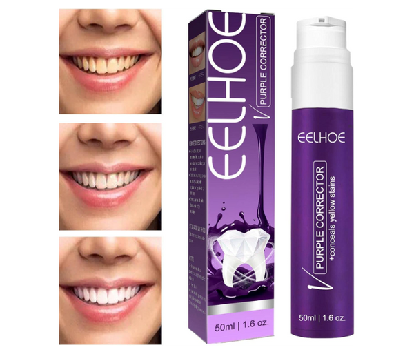 Purple Color Corrector Toothpaste For Teeth Whitening And Color Correcting, Remove Stains, Improves Teeth | JPN9422