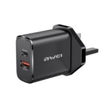 AWEI | Dual Output Fast Charging Power Adapter Black | PD81-UK