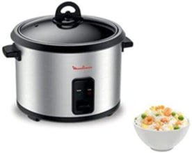 MOULINEX | Easy Rice Cooker 700W 1.8Ltr 10 Cups Capacity Silver-Black | MK123D27