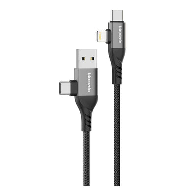 MOXEDO | 4 In 1 Charging Cable PD 3.0 60W 100cm Nylon Braided Cable Multi Functional Fast Charging Cable Compatible With All Type C Device And Lightning Device | MX-NC079