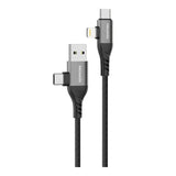 MOXEDO | 4 In 1 Charging Cable PD 3.0 60W 100cm Nylon Braided Cable Multi Functional Fast Charging Cable Compatible With All Type C Device And Lightning Device | MX-NC079