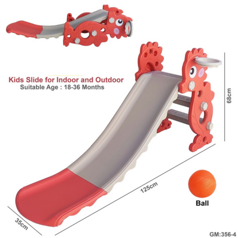 Kids Slide for Indoor and Outdoor - Durable & Fun Activity for Toddlers Orange | 356-4-o