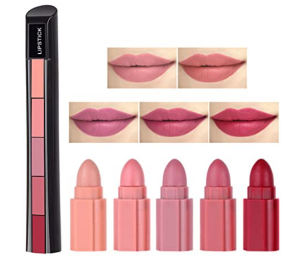 5 In 1 Lipstick Set Non Stick Long Lasting Waterproof Velvet Matte Finish | JPL4562