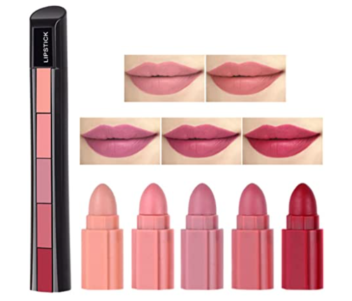 5 In 1 Lipstick Set Non Stick Long Lasting Waterproof Velvet Matte Finish | JPL4562