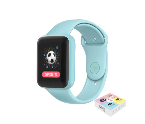 Macaron Sports Smart Watch with Fitness Message Reminder - Light Blue | JPK7547