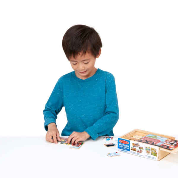 MELISSA & DOUG | Vehicles Jigsaw Puzzles in a Box 3+ years | 46003794