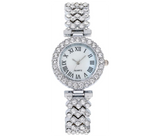 Lady Elegant Small Dial Quartz Watch with Diamond Bracelet Watch Set Dress Wrist Watches - Silver | JPN3932