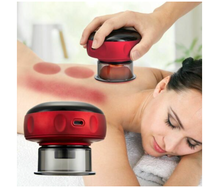 Generic Electric Cup Body Massage Therapy Vacuum Cupping Anti-Cellulite Burning Slimming - Red and Black | JPM0794