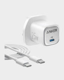 ANKER | USB-C 25W Charger with USB-C To USB-C Cable 5ft Cable Length Compatible with Android & iPhone White | B2656K21