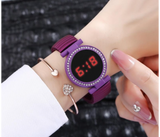Elastic Metal Strap LED Watch JA156-1 - Purple | JPJ3415