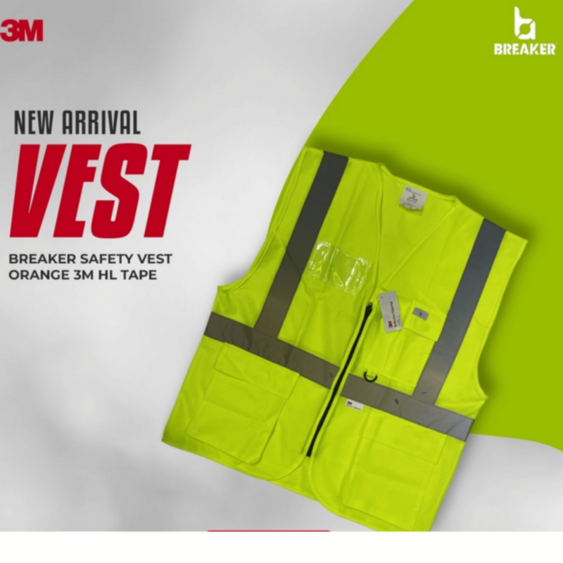 BREAKER | Breaker Safety Vest Orange 3M HL Tape 2XL