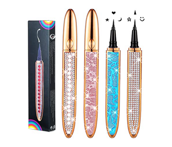 Diamond 2 in 1 Self-adhesive Quick Drying Eyeliner - Black | JPL4515