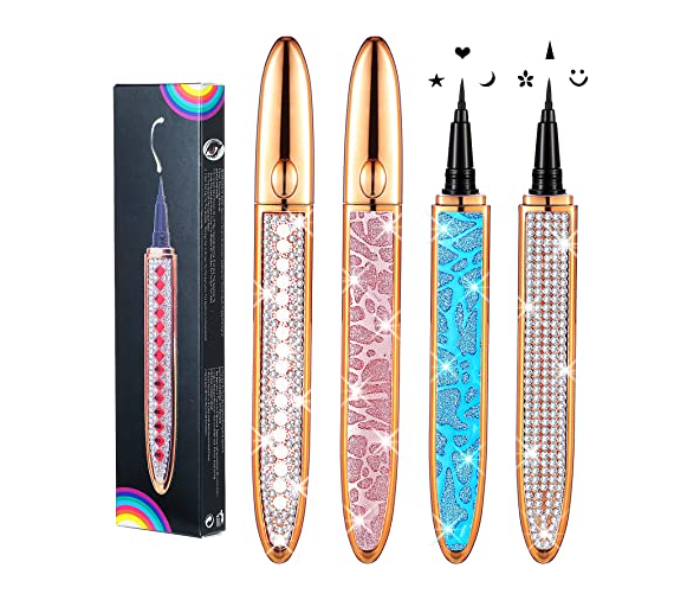 Diamond 2 in 1 Self-adhesive Quick Drying Eyeliner - Black | JPL4515