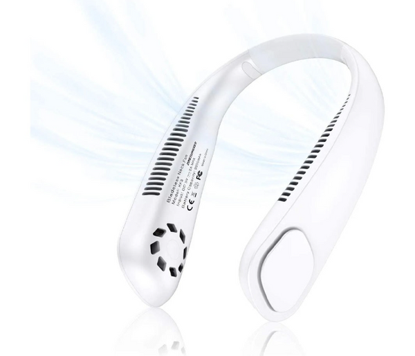 Bladeless Neck Fan with 360° Airflow, Portable Hands-Free Small USB Fan Rechargeable Personal Mini Cooling Fan | JPO6489