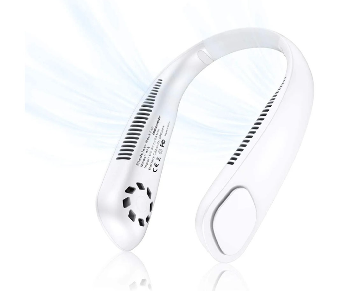 Bladeless Neck Fan with 360° Airflow, Portable Hands-Free Small USB Fan Rechargeable Personal Mini Cooling Fan | JPO6489