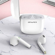 AWEI | Wireless Bluetooth Earphones With Charging Case White | T28