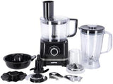 GEEPAS | 10 IN 1 Food Processor Transparent Jars with Stainless Steel Blades for Blending 2 Speed Control with Pulse 800 W Black | GSB5487