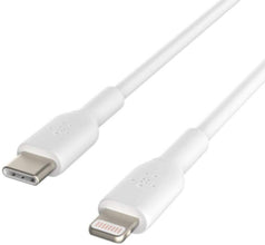 BELKIN | BOOSTâ†‘CHARGEâ„¢ USB-C Lightning Cable 1m/3.3ft Mfi-Certified White for iPhone | CAA003bt1MWH