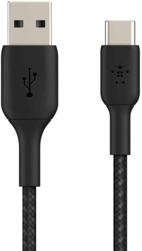 BELKIN | Boost Charge Braided USB-C to USB-A Cable (15cm / 6in, Black) | CAB002bt2MBK