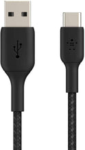 BELKIN | Boost Charge Braided USB-C to USB-A Cable (15cm / 6in, Black) | CAB002bt2MBK