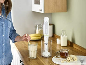 KENWOOD | Hand Blender One Speed Mixer with Turbo Triblend Wand Anti-splash 600W White | HDP100WG