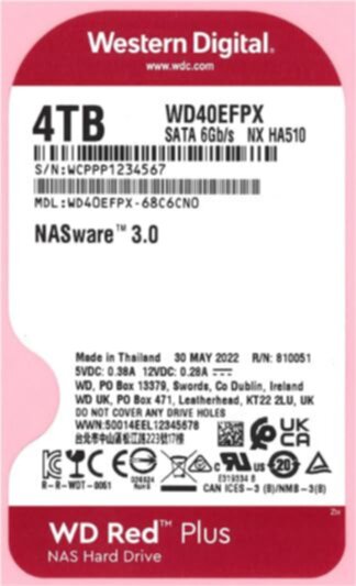WESTERN DIGITAL | Red Plus NAS Hard Drive 3.5-Inch 4TB | WD40EFPX