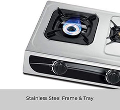 CLIKON | Triple 3 Burner Stainless Steel  Gas Stove With Brass Burners | CK4253