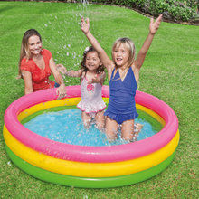 INTEX | Sunset Glow Baby Pool 3-Ring W/ Infl. Floor Shelf Box 147cm*33cm | Ages 2+ | 42157422