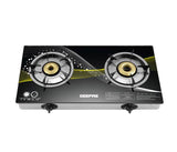 GEEPAS | 2 Burner Stainless Steel Gas Stove | Black