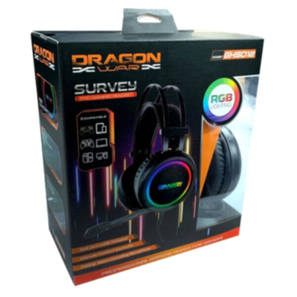DRAGONWAR | Survey RGB Lighting Effect Gaming Headset Black | G-HS-012
