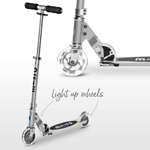 MICRO | Scooter Sprite Silver Matt LED SA0216 | 44000216