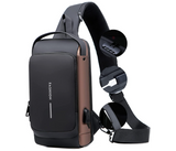 Anti theft Crossbody Sling bag for Men Women, Waterproof Leather Chest with USB Charging Port  | JPM9627