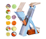 Vegetable Chopper Safe Mandoline Slicer for Kitchen Manual Veggie Julienne  Food Cutter for Potato Onion Garlic French Fry Meat with Container 3 Insertable Blades  | JPN8131