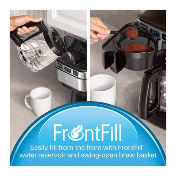 HAMILTON | Beach Front-Fill 12 Cup Programmable Coffee Maker with Swing-Out Basket | 46310-ME