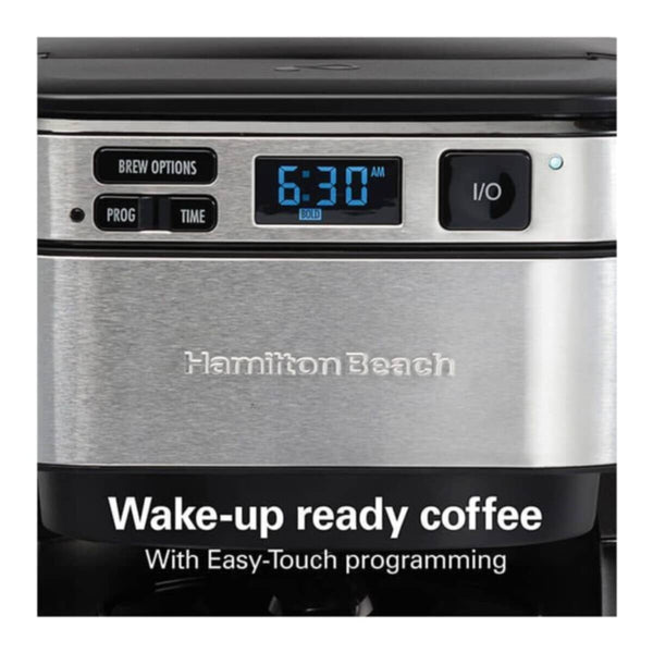 HAMILTON | Beach Front-Fill 12 Cup Programmable Coffee Maker with Swing-Out Basket | 46310-ME