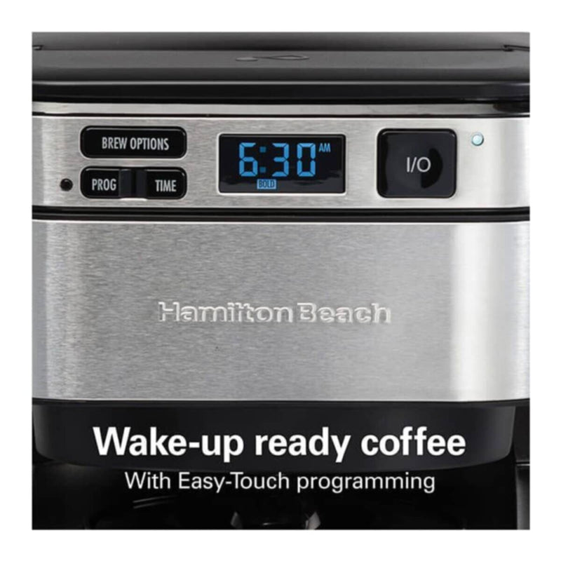 HAMILTON | Beach Front-Fill 12 Cup Programmable Coffee Maker with Swing-Out Basket | 46310-ME