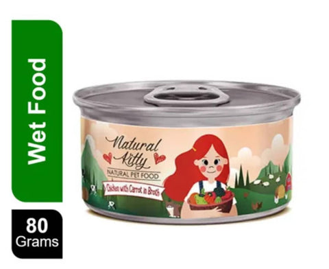 Natural Kitty Chicken With Carrot In Broth Natural Pet Food 80G