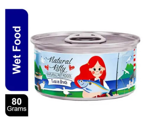 Natural Kitty Tuna In Broth Natural Pet Food 80G
