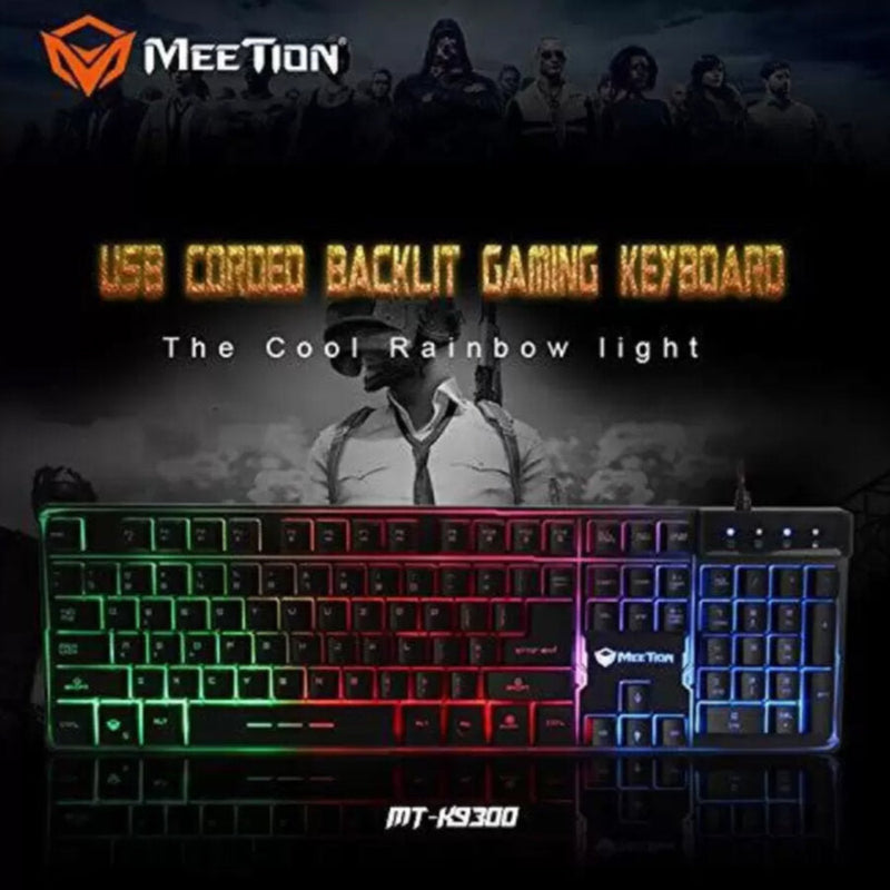 MEETION | K9300 Rainbow Backlit Gaming Keyboard | Black