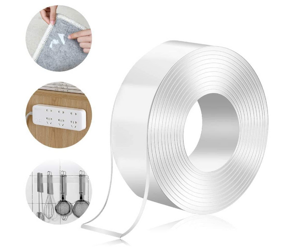 Torix 3 Meter Magic Improvement Double Sided Tape mounting Transparent Trace less Acrylic Reuse washable Waterproof Adhesive Tape | JPH0848