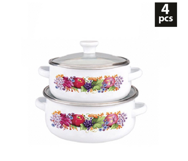 OE 5574 DDSTK Pack of 4 Pieces Casserole Set - White | JPL9294