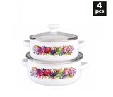 OE 5574 DDSTK Pack of 4 Pieces Casserole Set - White | JPL9294