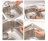 Sink Drain Sewer Pipe Cleaning Tool - Silver and red  | JPH2608