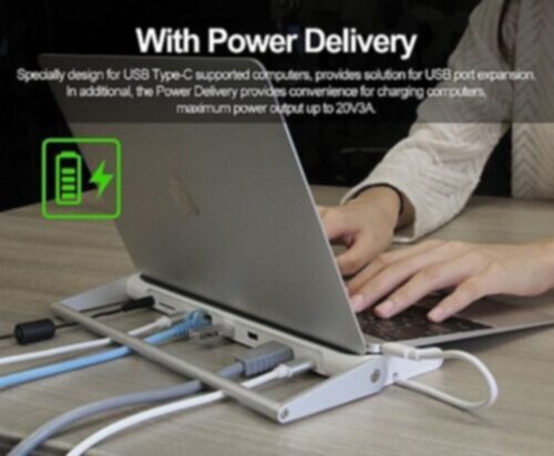 UNITEK | USB3.0 USB-C Laptop Universal Docking Station  5V2A Power Adaptor | Y-3708