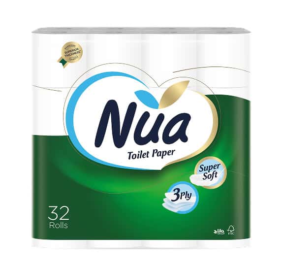NUA | Sofia Super Soft Imported Toilet Paper - 150 Sheets x 3 Ply Pack of 32 Rolls | NUA501390