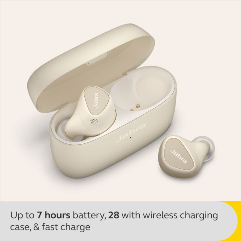 JABRA | Elite 5 True Wireless In-Ear Headphones with Active Noise Cancellation Gold Beige | 100-99181001-60
