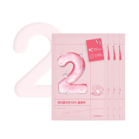 Numbuzin | No.2 Water Collagen 65% Voluming Sheet Mask (4Ea - Pack Of 4)