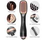Joy Professional Styling Brush, 2 In 1 Professional Hair Dryer Brush Negative Ion Blow Dryer Straightening Brush Hot Air Styling Comb Electric Hair Straightener Styler | JPN8421