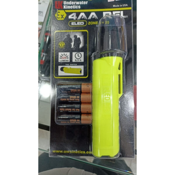 Underwater Kinetics 4AA eLED RFL Flashlight (Safety Yellow) 225 Lumens / 6.5 hrs